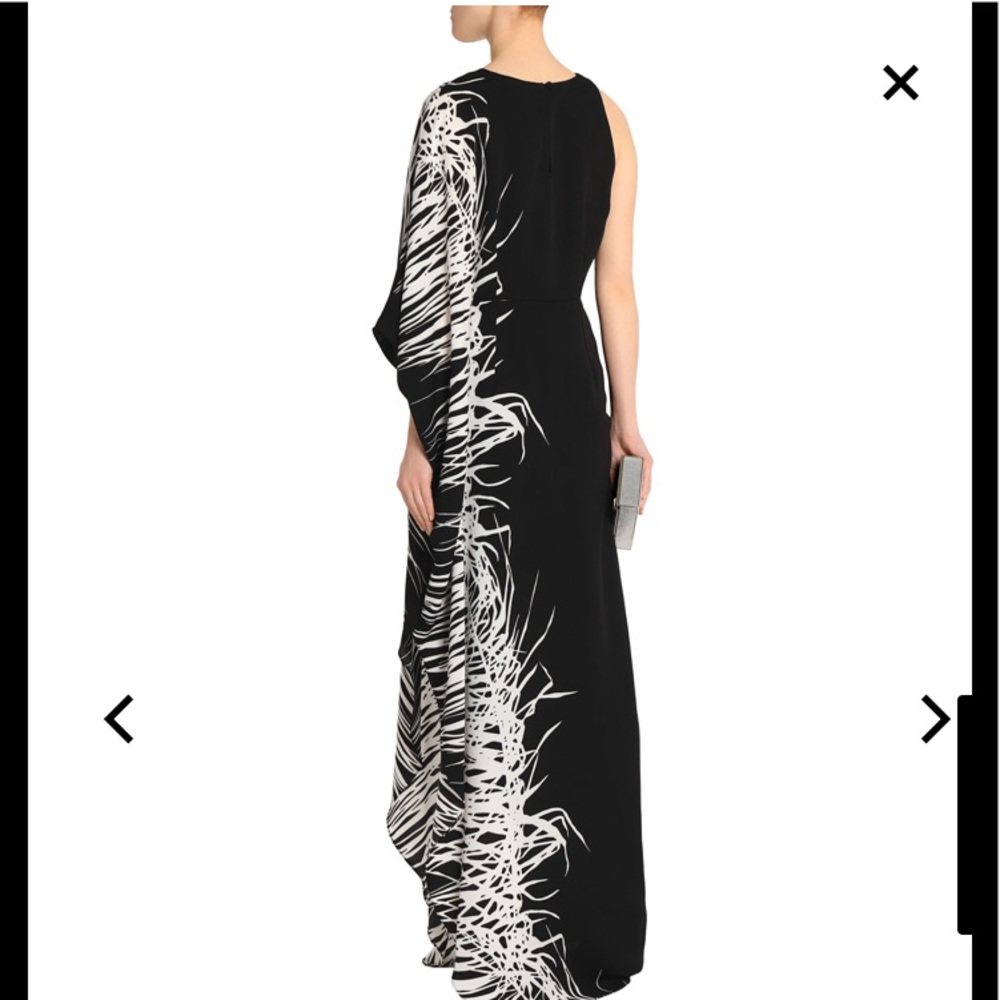 Halston Heritage One Shoulder Crepe Gown - Picture 3 of 7